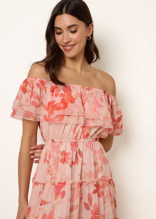 Blue Vanilla Pink Off The Shoulder Maxi Dress - M Image 4
