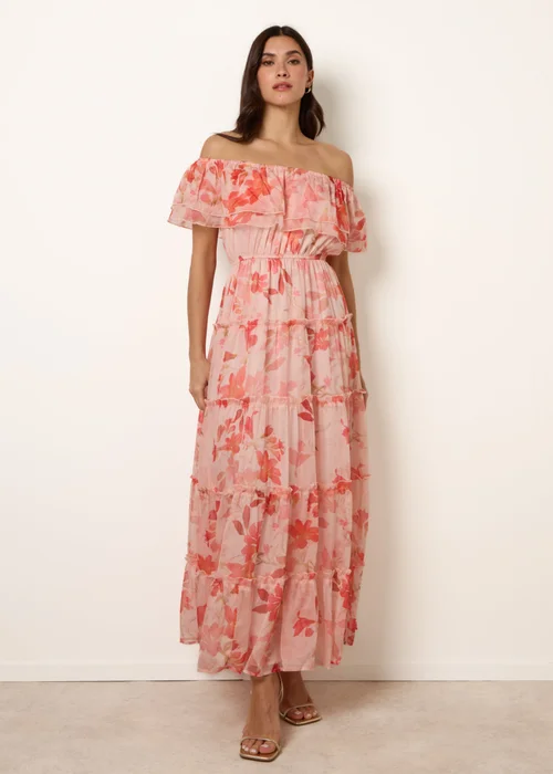 Blue Vanilla Pink Off The Shoulder Maxi Dress - M Image 3