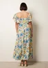 Blue Vanilla Multi Frill Sleeveless Tropical Floral Print Dress - M Image 4