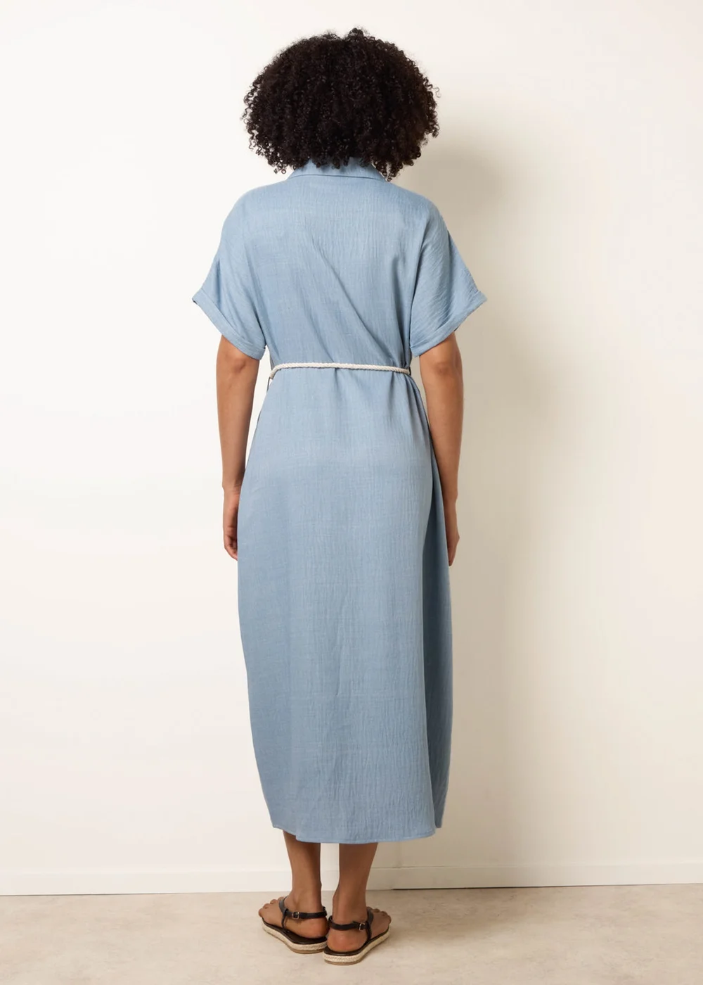 Blue Vanilla Blue Floral Cutwork Embroidery Dress - S Image 4