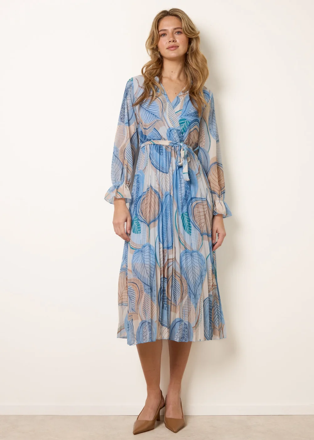 Blue Vanilla Blue Crossover Pleated Dress - M Image 2
