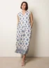 Blue Vanilla Navy Floral Print A Line Dress - M/L Image 1