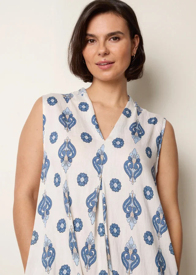 Blue Vanilla Navy Floral Print A Line Dress