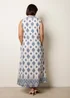 Blue Vanilla Navy Floral Print A Line Dress - M/L Image 4