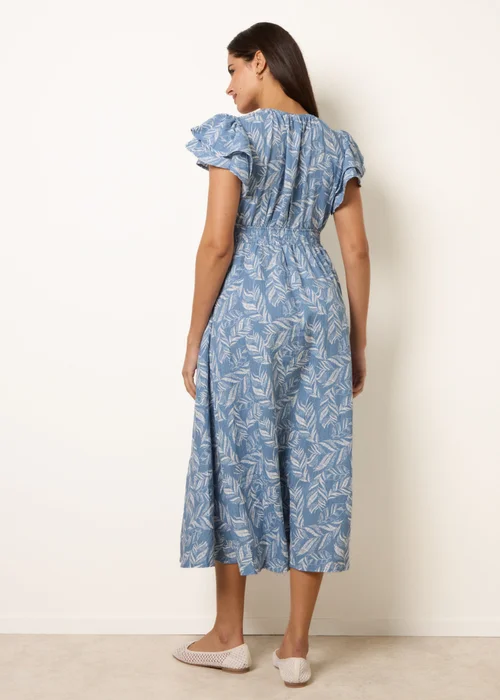 Blue Vanilla Blue V Neck Flutter Midi Dress - XL Image 5