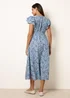 Blue Vanilla Blue V Neck Flutter Midi Dress - XL Image 5