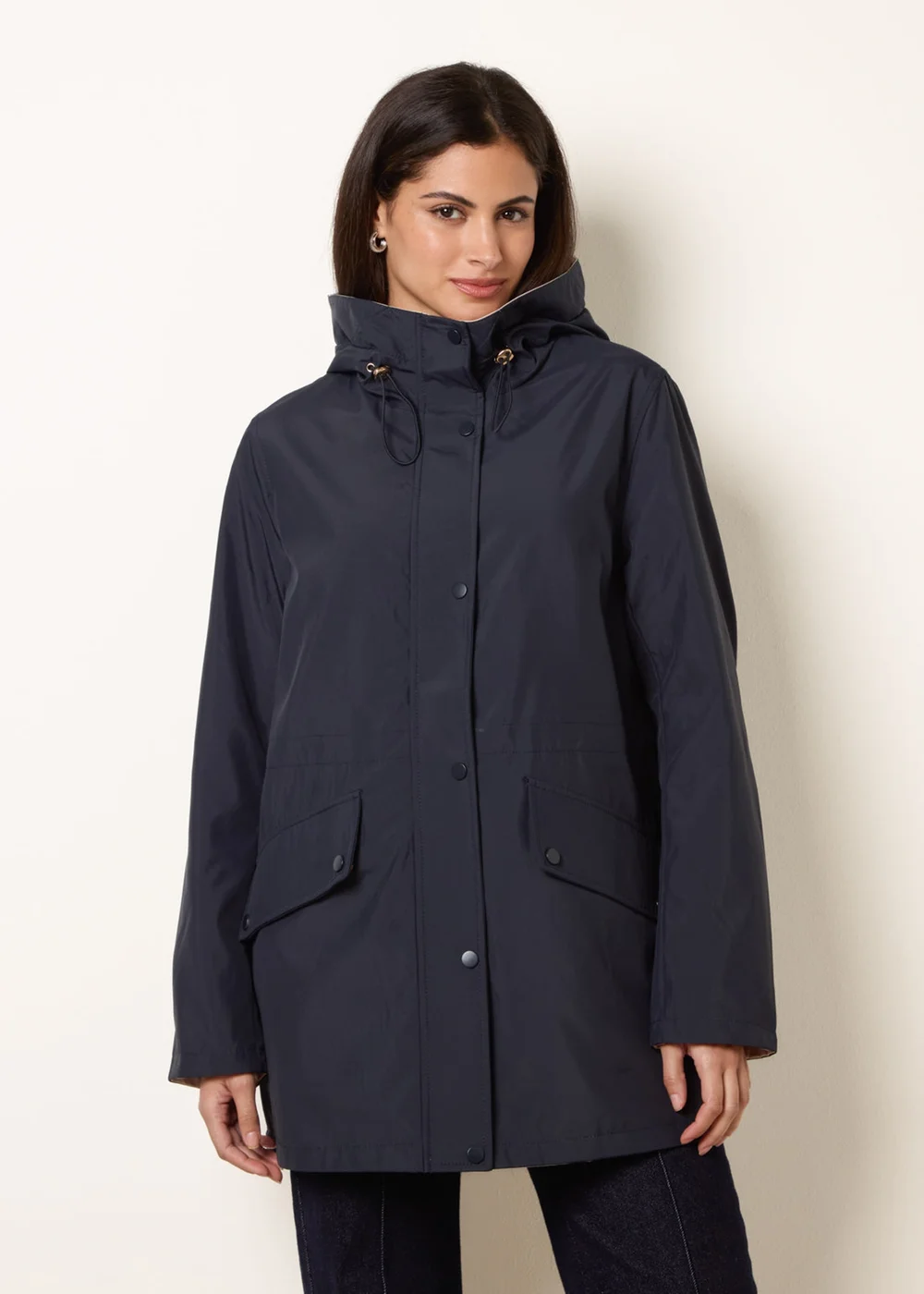 Blue Vanilla Navy Reversible Raincoat - L Image 1