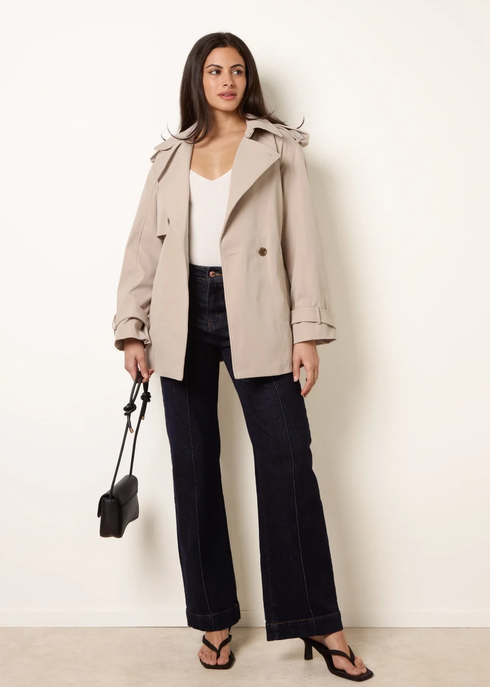 Blue Vanilla Stone Short Trench Coat - L Image 2