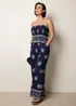 Blue Vanilla Navy Smocked Top & Wide-Leg Trouser Set - S/M Image 1