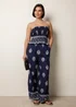 Blue Vanilla Navy Smocked Top & Wide-Leg Trouser Set - S/M Image 3