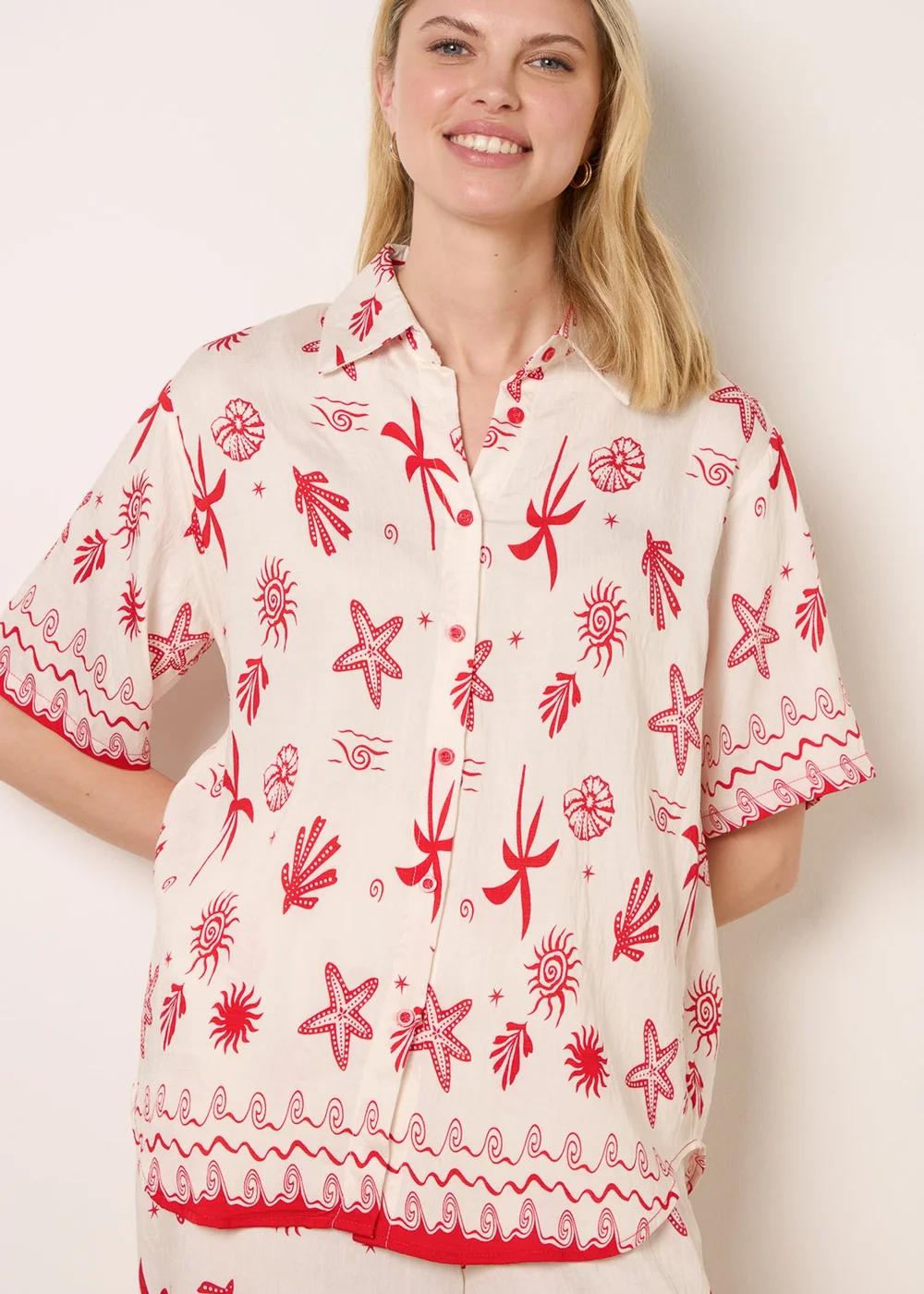 Blue Vanilla Red Co-Ord Set With Marine-Inspired Print - S/M Image 3