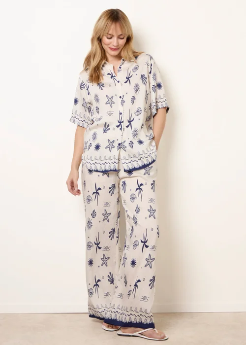 Blue Vanilla Navy Co-Ord Set With Marine-Inspired Print - M/L Image 3