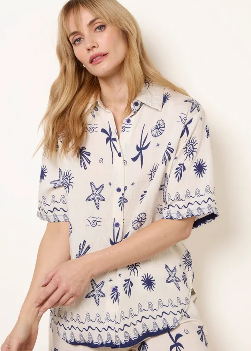 Blue Vanilla Navy Co-Ord Set With Marine-Inspired Print - M/L Image 2
