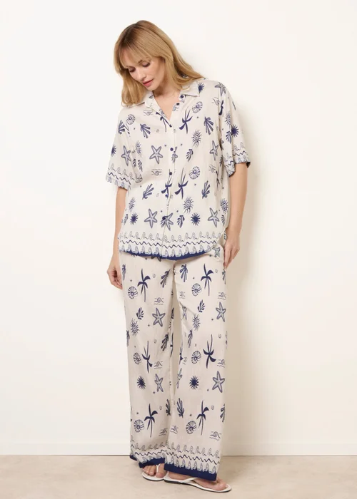 Blue Vanilla Navy Co-Ord Set With Marine-Inspired Print - M/L Image 1