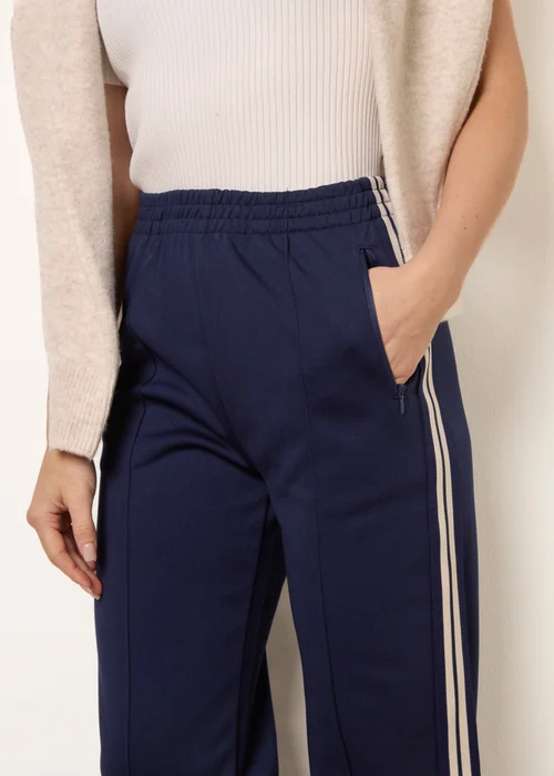 Blue Vanilla Navy Side Stripe Sport Trousers - XL Image 3