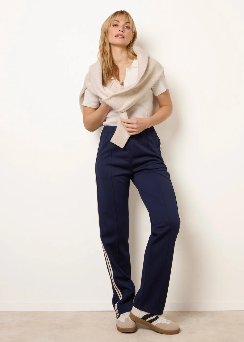 Blue Vanilla Navy Side Stripe Sport Trousers - XL Image 1