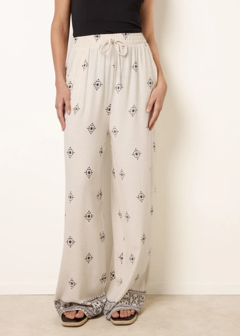 Blue Vanilla Stone Trousers With All Over Embroidery - S/M Image 2