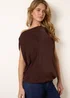 Blue Vanilla Brown Deep Band Slinky Oversize Tunic Top - S/M Image 3