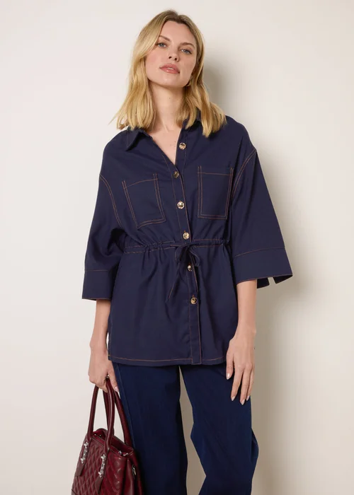 Blue Vanilla Navy Denim Shirt Jacket - M Image 2