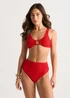 Gini London Red Textured Ring Detail Bikini Top - 12 Image 2