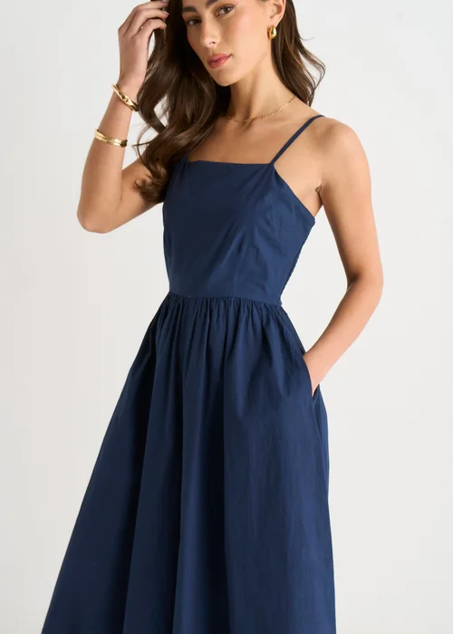 Gini London Navy Wide Leg Strappy Jumpsuit - 10 Image 3