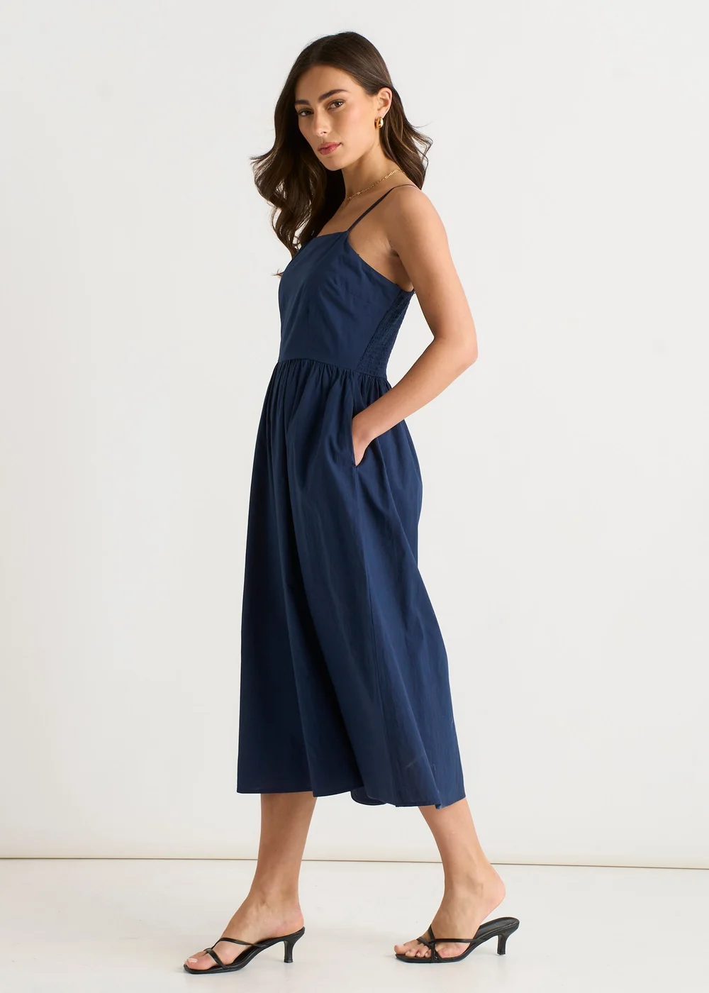Gini London Navy Wide Leg Strappy Jumpsuit - 10 Image 4