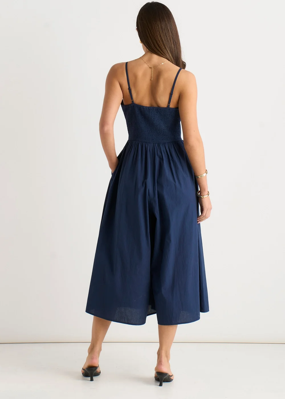 Gini London Navy Wide Leg Strappy Jumpsuit - 10 Image 2