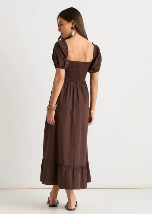 Gini London Brown Gypsy Puff Sleeves Midaxi Dress - 8 Image 2