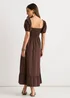 Gini London Brown Gypsy Puff Sleeves Midaxi Dress - 8 Image 2