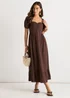 Gini London Brown Gypsy Puff Sleeves Midaxi Dress - 8 Image 1