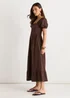Gini London Brown Gypsy Puff Sleeves Midaxi Dress - 8 Image 3