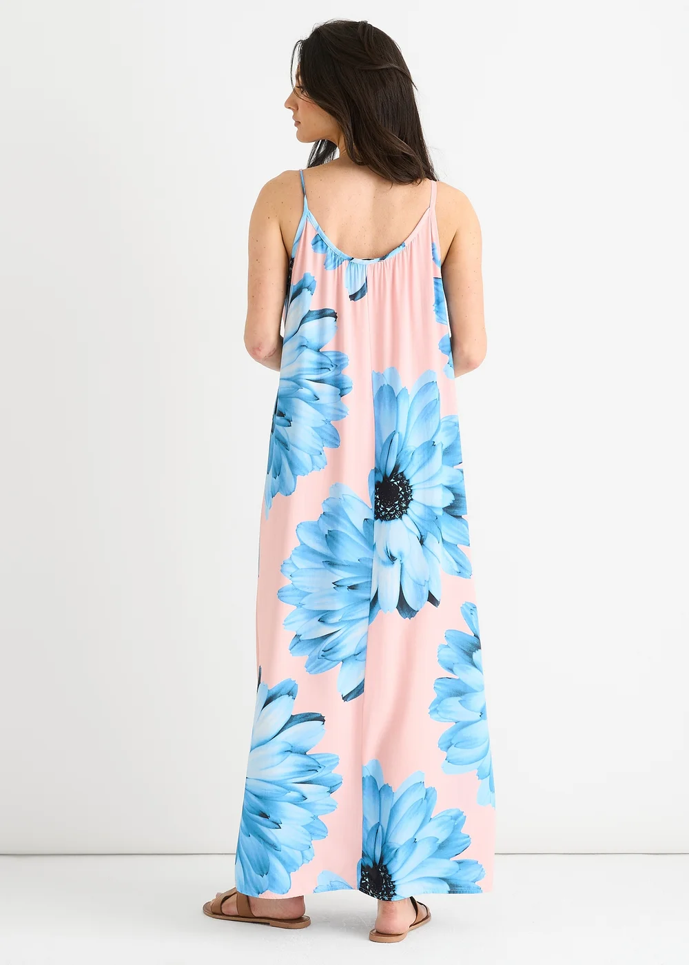 Gini London Blush Strappy Floral Viscose Oversized Dress - M/L Image 2