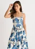 Gini London Blue Floral Linen Mix Cami Dress - 8 Image 3