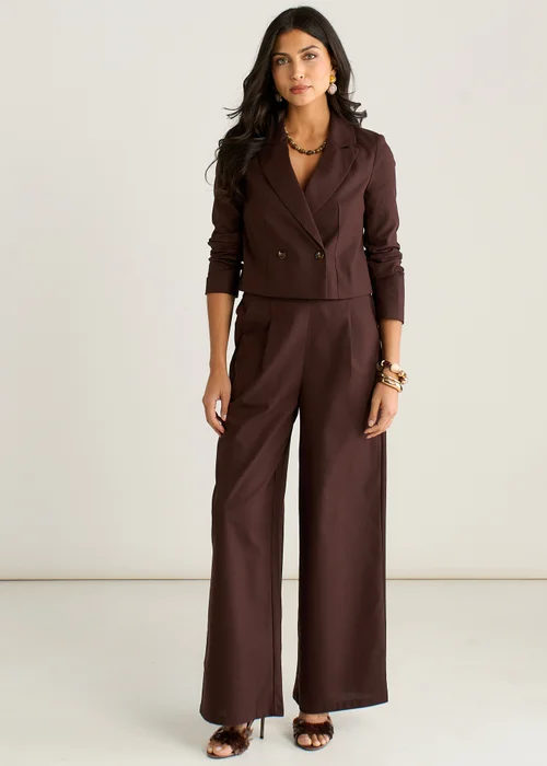 Gini London Brown Double Breasted Linen Jacket - 16 Image 1