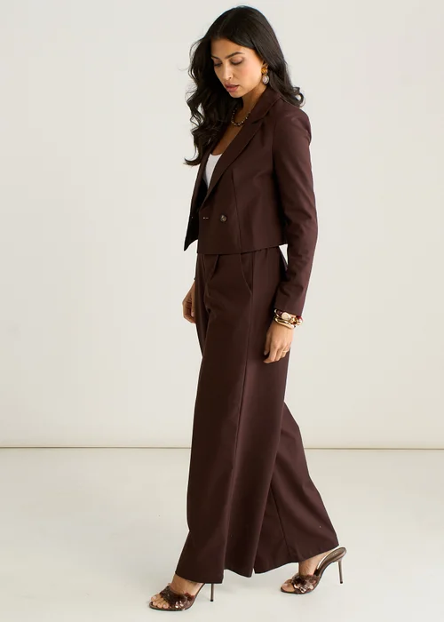 Gini London Brown Double Breasted Linen Jacket - 16 Image 4