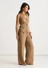 Gini London Camel Tailored Wide Leg Trousers - 14 Image 4