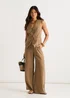 Gini London Camel Tailored Wide Leg Trousers - 14 Image 1