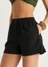 Gini London Black Linen Mix Elasticated Waist Shorts - 10 Image 3