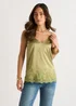 Gini London Khaki Lace Trim Satin Cami Top - 16 Image 1