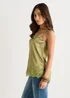 Gini London Khaki Lace Trim Satin Cami Top - 16 Image 4