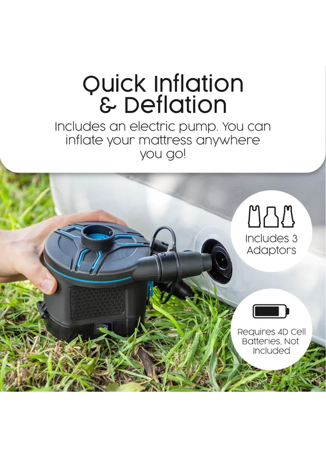 Bestway Premium Flocked Double Airbed With Cordless Battery Pump