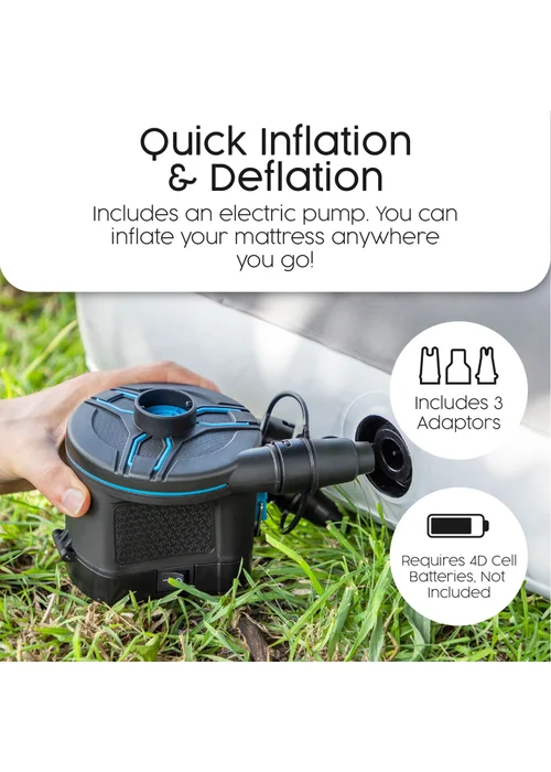 Bestway Premium Single Airbed With Cordless Battery Pump - One Size Image 2