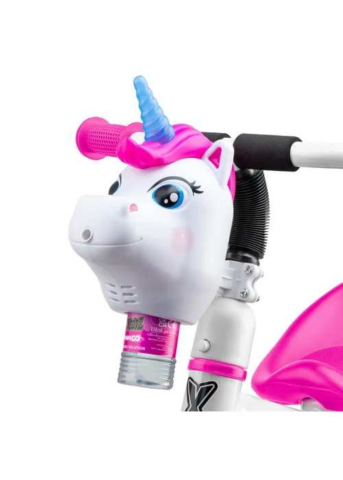 Xootz Bubble Go Unicorn Trike with Detachable Bubble Machine White - One Size Image 5