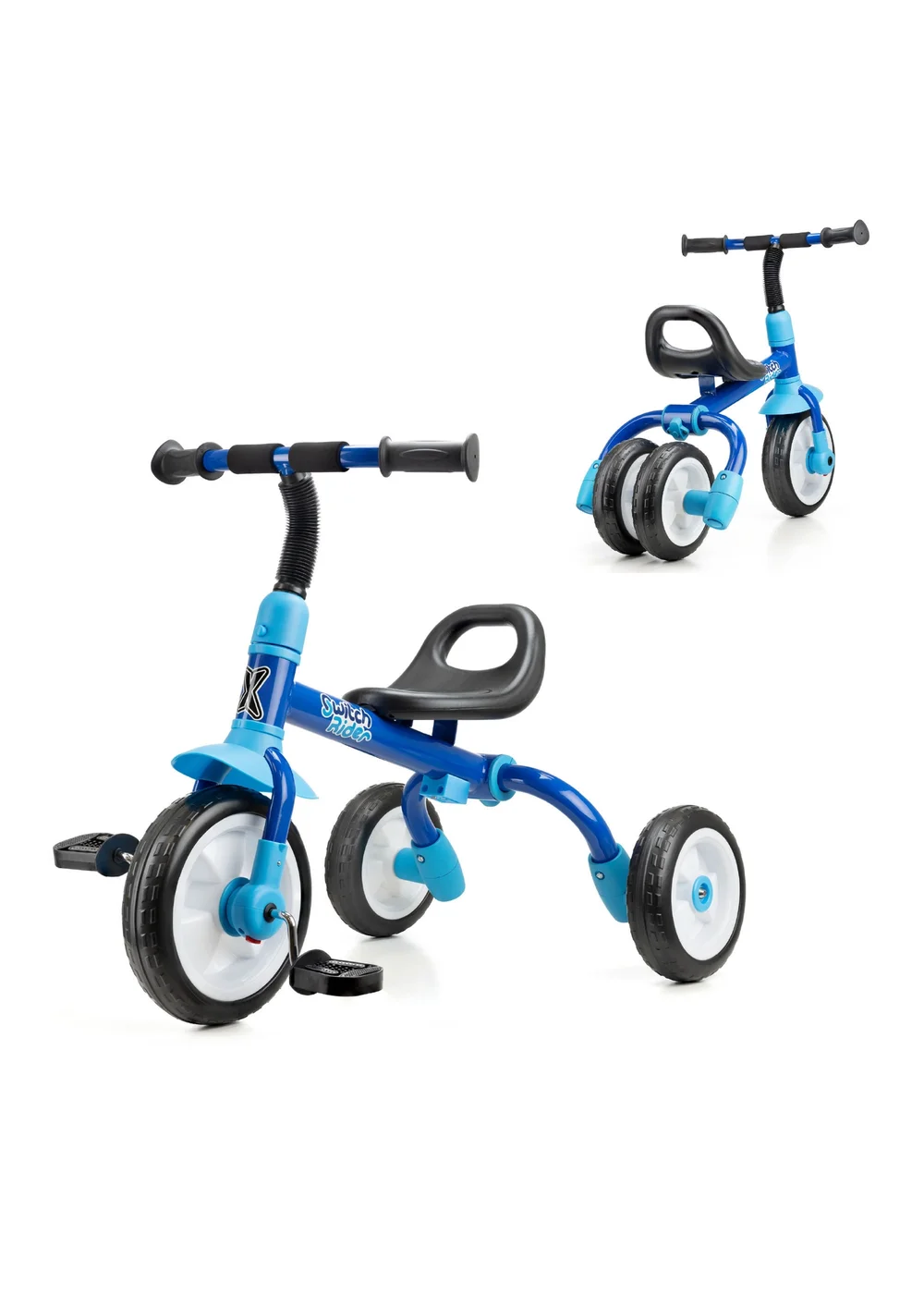 Xootz Switch Rider 5 in 1 Folding Balance Trike Blue - One Size Image 2