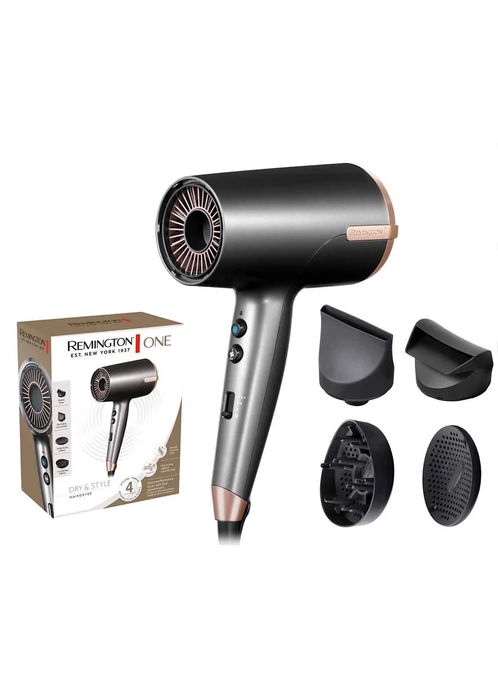 Remington Grey One Dry & Style Hairdryer - One Size Image 1