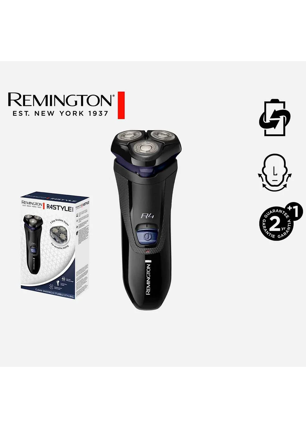 Remington Black R4 Style Series Rotary Shaver - One Size Image 2