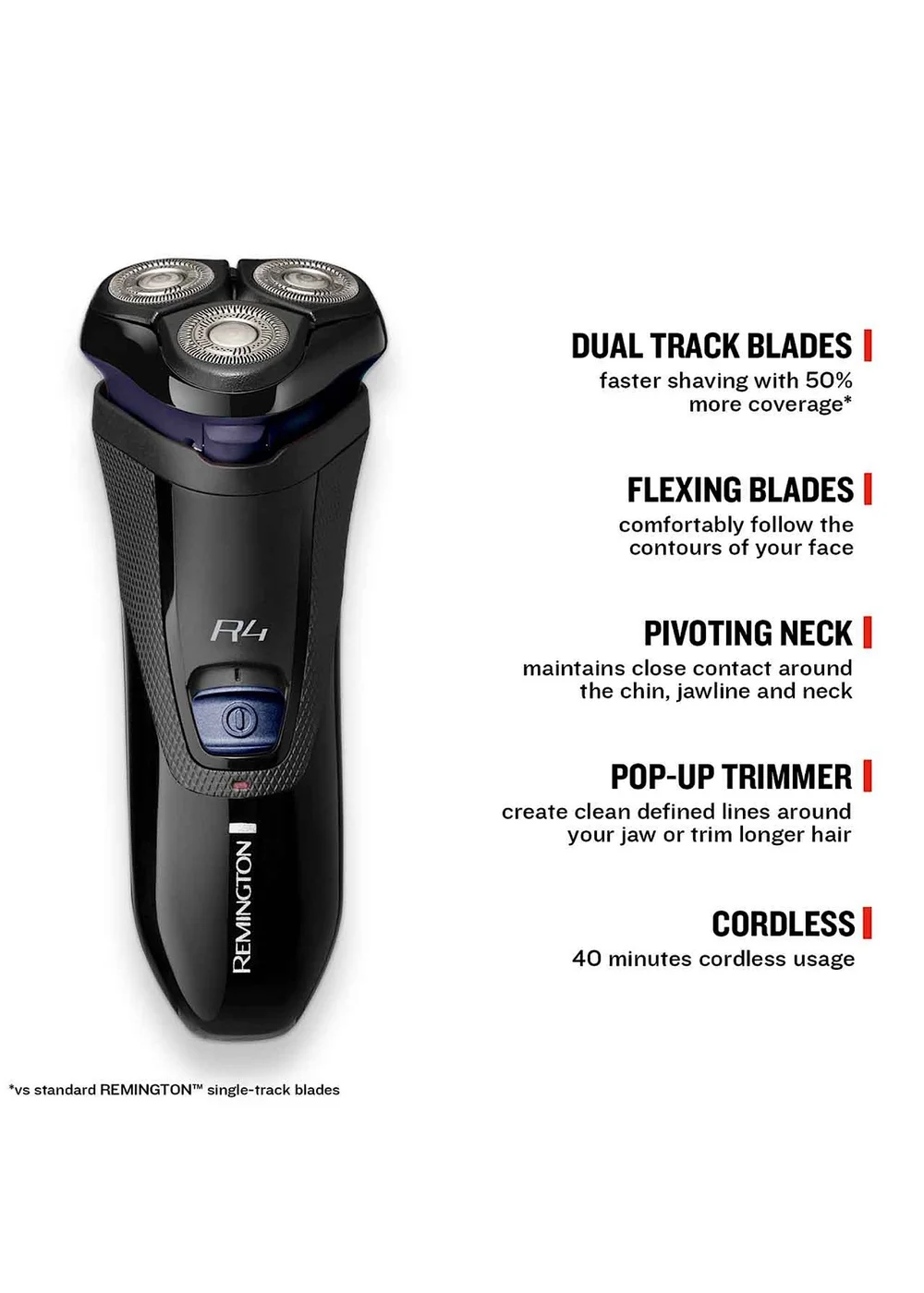 Remington Black R4 Style Series Rotary Shaver - One Size Image 4