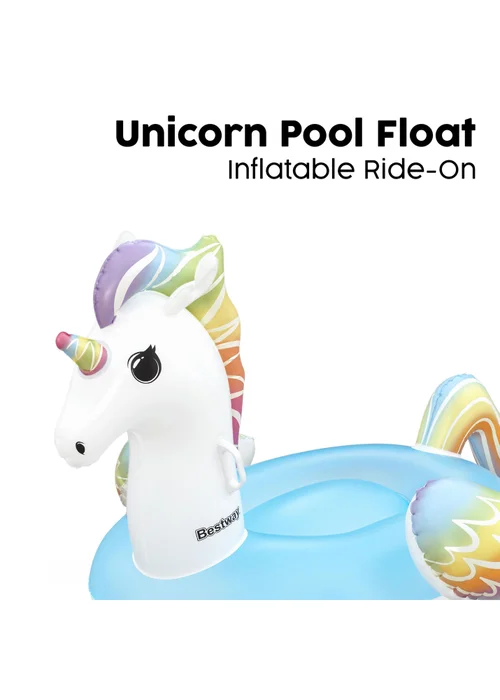 Bestway Fantasy Unicorn Kids Ride On Pool Float - One Size Image 2