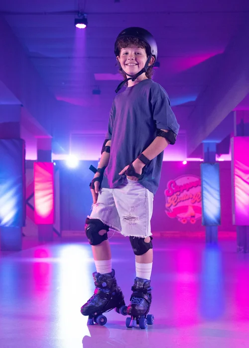 Xootz Semi Soft Jet Skates, Kids Adjustable Roller Skates, Blue Quad Skates with PVC Wheels - M Image 1