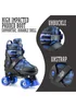 Xootz Semi Soft Jet Skates, Kids Adjustable Roller Skates, Blue Quad Skates with PVC Wheels - M Image 4